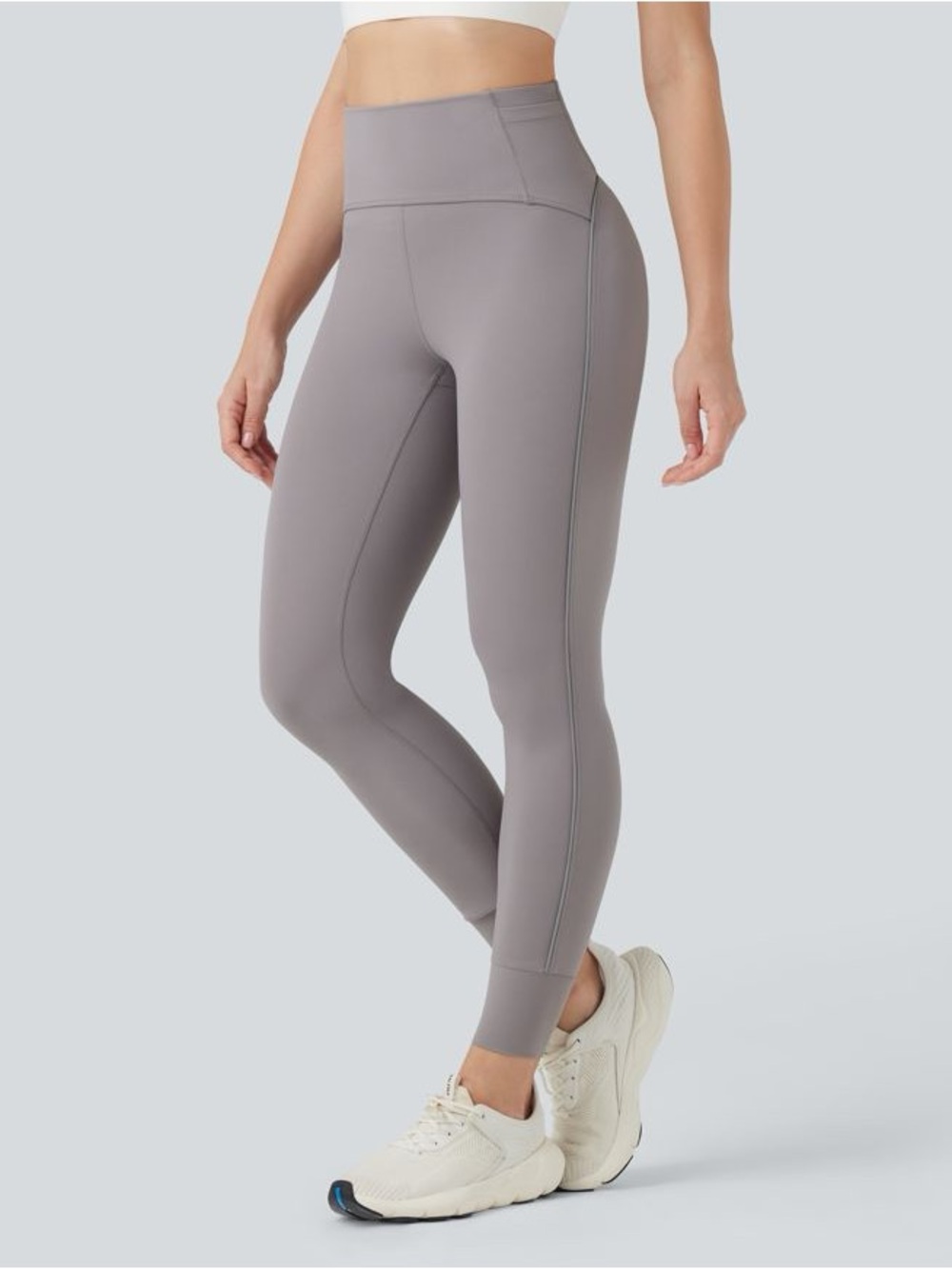 30. HALARA High-Rise Sculpting Leggings in Taupe Gray